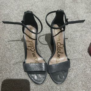 Sam Edelman Grey Sparkle 4 in Block Heel Size 6.5